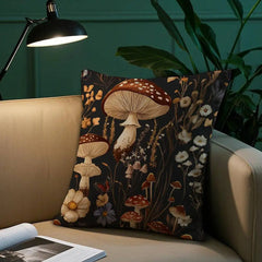 Kissenbezug Eichhörnchen Pilz - Plüsch Polyester - Beidseitig 45x45cm