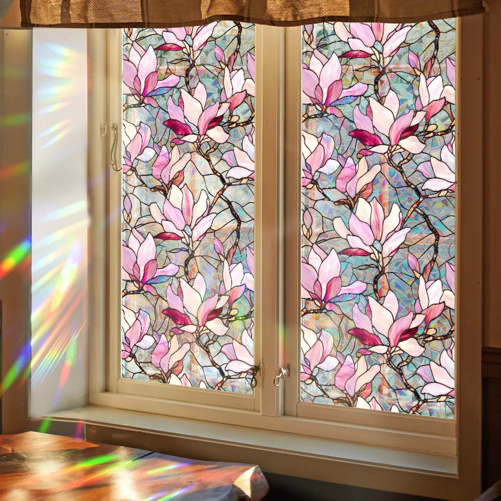 Sichtschutz Fensterfolie – Rosa Blumendesign – 43x200CM