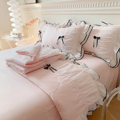 Steppdeckenset – Doppellagige Spitze – Sommer Queen 4tlg