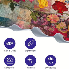 Schnelltrocknendes Strandtuch aus Baumwolle in Blau, Grösse: 70x140 cm