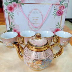 Teeset Europäischer Stil – Keramik Vergoldet – 5er Set