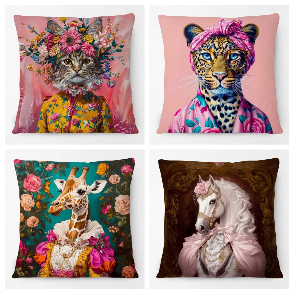 Tierportrait Kissenbezug – Weicher Stoff – Wohnzimmer