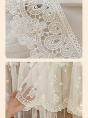 weisser transparenter Spitzenvorhang im modernen Stil mit floralem Muster 150x50 cm Stangentasche