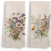 Vintage Blumen Küchentücher – Weiches Polyester, 24x16