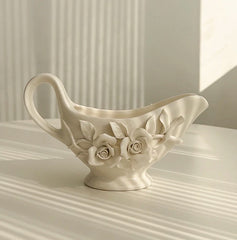 Vintage Keramik Kaffeeset – Handgepresstes Porzellan