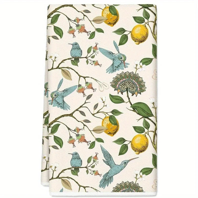 Vintage Lemon Bird Geschirrtücher – Weiches Polyester – 16x24 Zoll