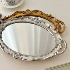 Vintage Spiegelglas Tablett – Retro Design und Facetten