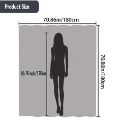 Polyester Duschvorhang mit Vogel- und Blumendesign, Grösse: W180XH180cm