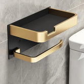 WC-Rollenhalter – Schwarz Gold – Wandmontage