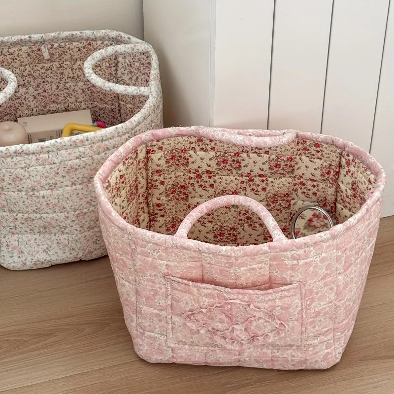 Wäschekorb – Ländliches Blumenmuster – Faltbar & Geräumig