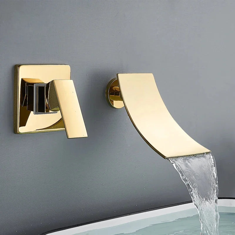 Wasserfallarmatur – Messing Wandmontage – Zeitgenössisch