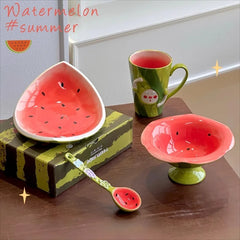 Wassermelonen-Geschirr – Keramikunterglasur-Set