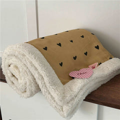 Weiche Winterdecke – Blumendesign Baumwoll-Mix – Tragbar 100x150cm