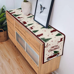 Weihnachtstischläufer – Leinen-Karo – 200x33cm