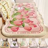 Wellenform-Teppich im modernen Stil aus weichem Kaschmir-Imitat, multicolor 80x200 cm