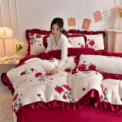 Winter Bettwäsche Set – Fleece & Spitze – Diverse Grössen