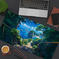 Schwarzes modernes XXL Mauspad aus Gummi und Stoff, 900x400x5 mm