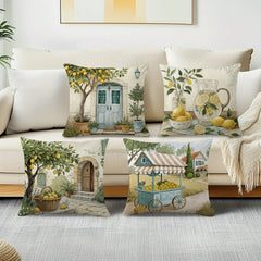 Zitronen Kissenbezug aus Polyester, Farbe: Zitronen, Grösse: 45x45 cm