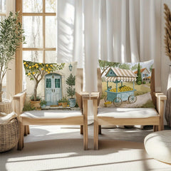 Zitronen Kissenbezüge aus Polyester, Farbe: Zitronen, Grösse: 45x45 cm, modern