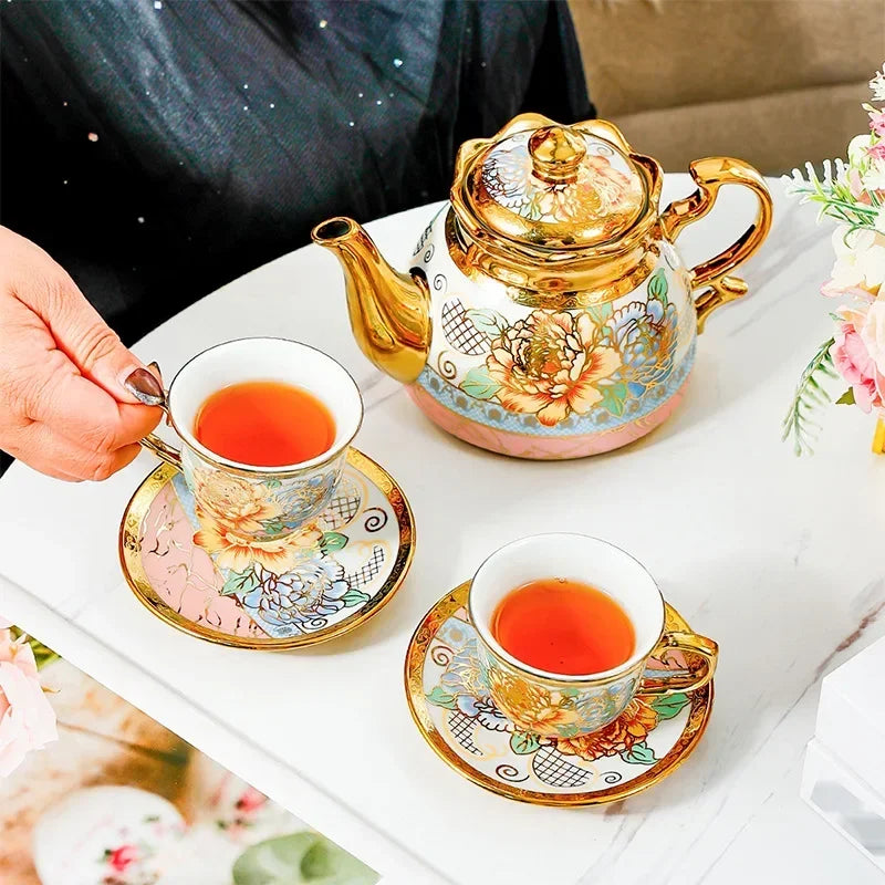 14-teiliges Teeset – Florales Keramik Design