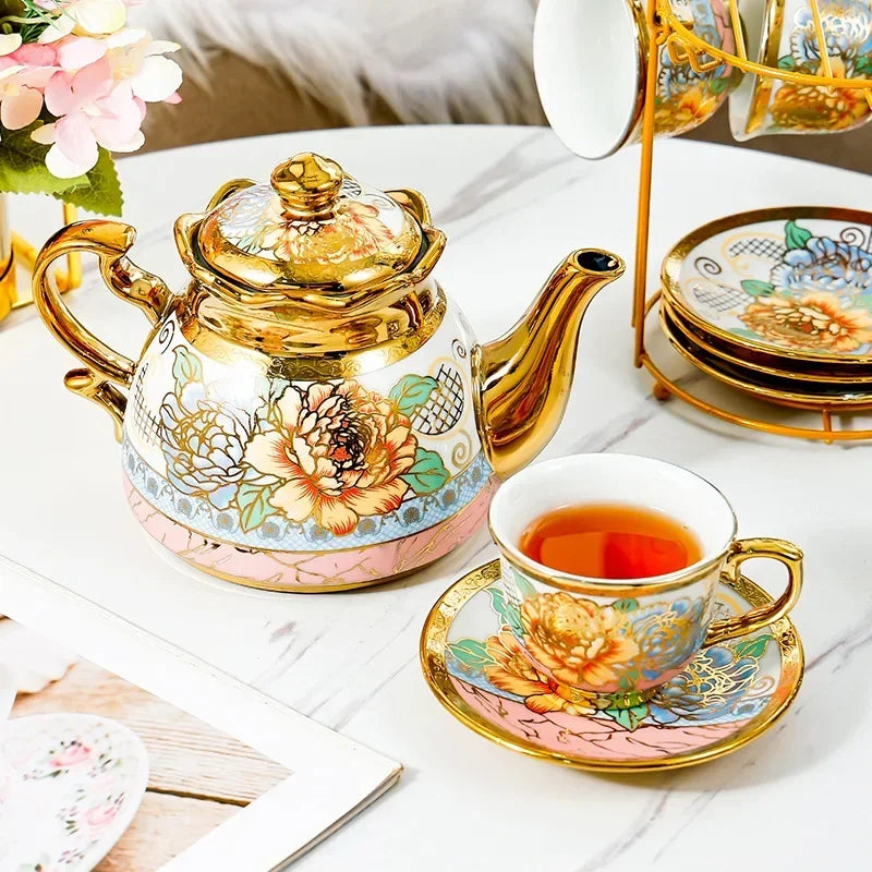 14-teiliges Teeset – Florales Keramik Design