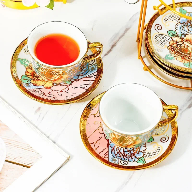 14-teiliges Teeset – Florales Keramik Design