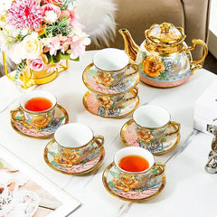 14-teiliges Teeset – Florales Keramik Design