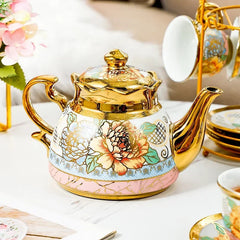 14-teiliges Teeset – Florales Keramik Design