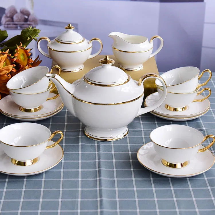 15-teiliges Bone China Kaffeeset – Elegantes Western-Design