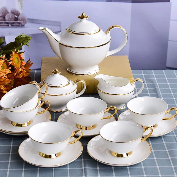 15-teiliges Bone China Kaffeeset – Elegantes Western-Design