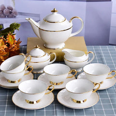 15-teiliges Bone China Kaffeeset – Elegantes Western-Design