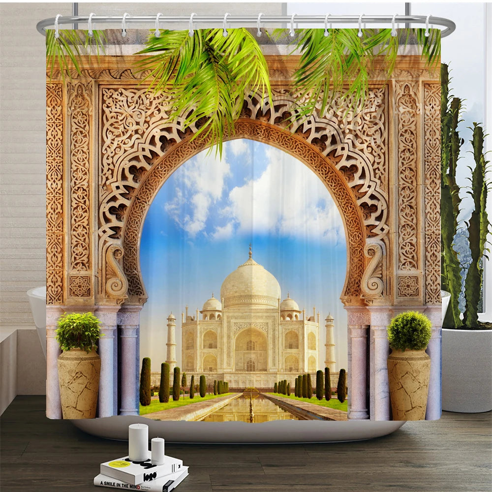 3D Duschvorhang – Marokkanischer Stil – 180x180cm