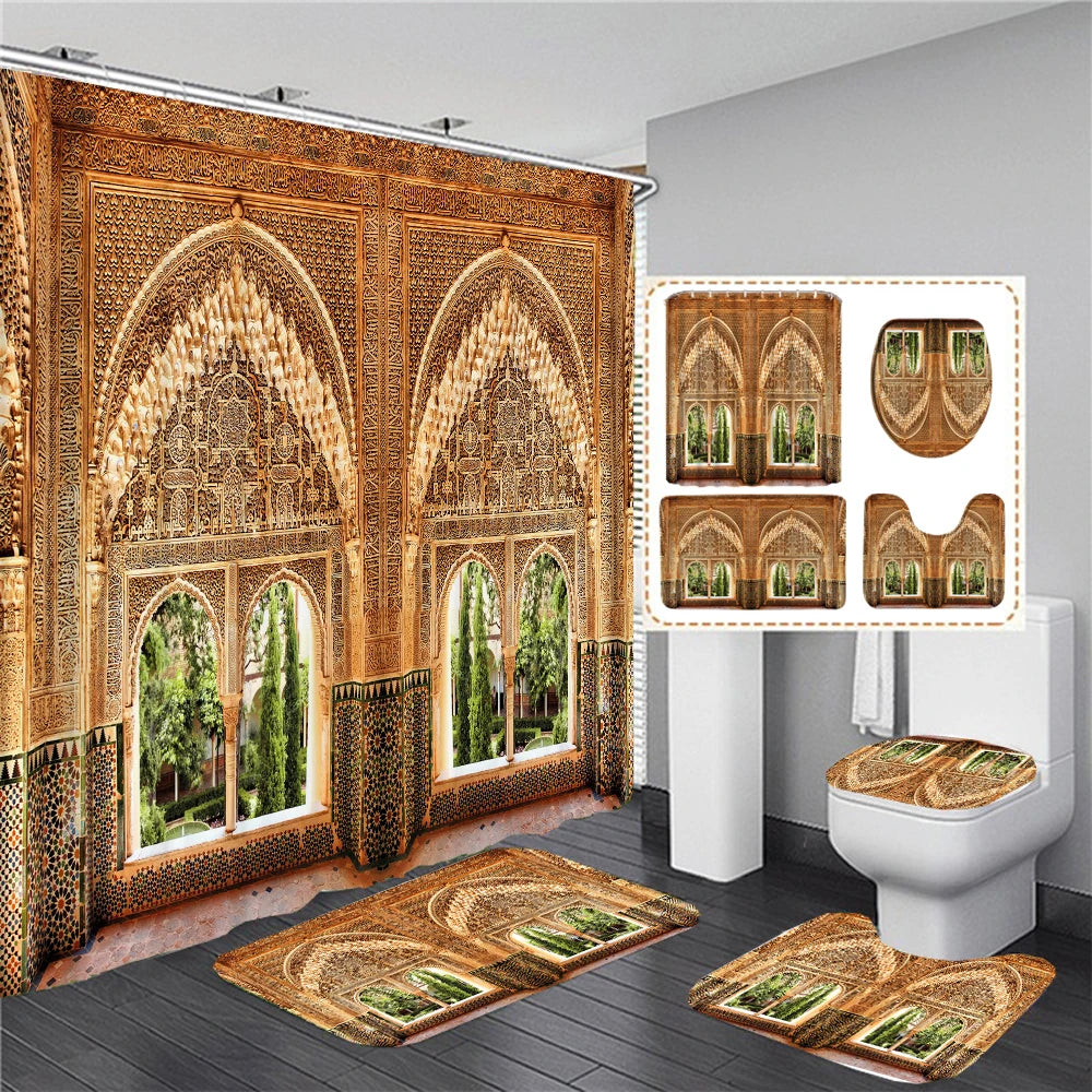 3D Duschvorhang – Marokkanischer Stil – 180x180cm