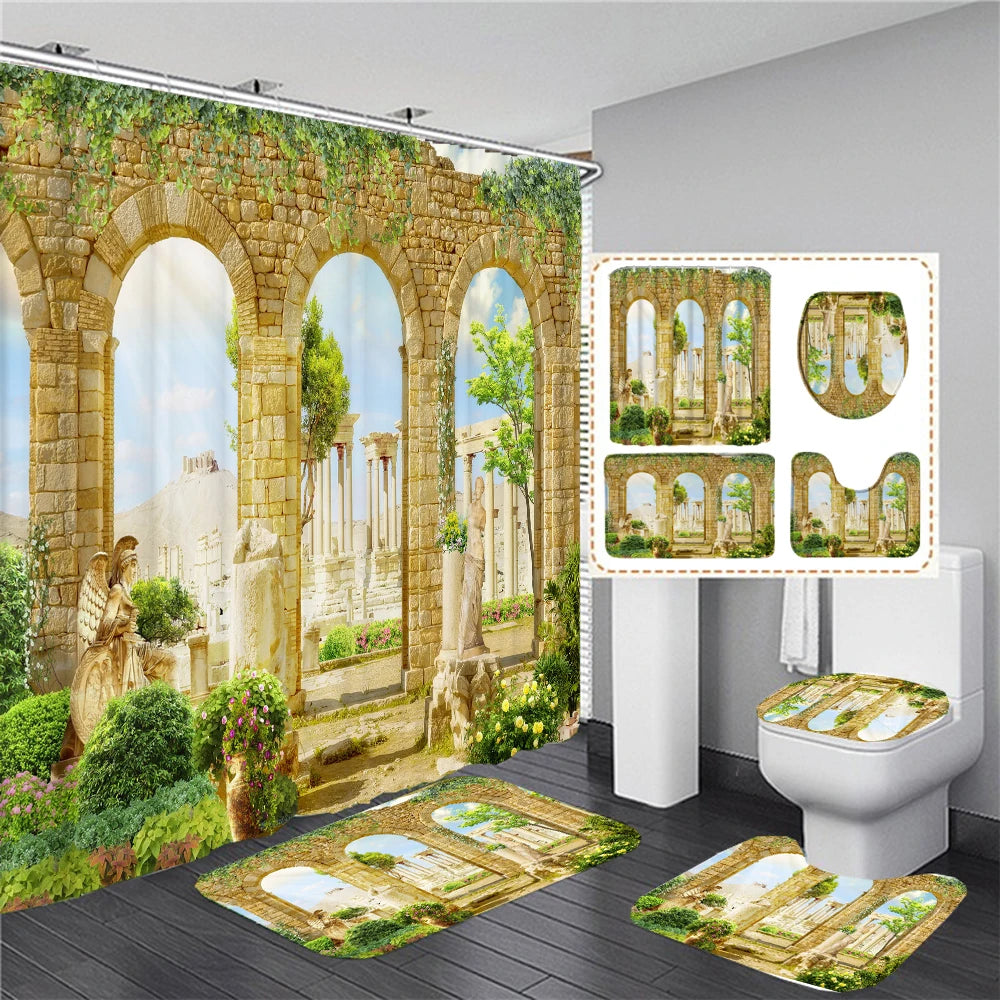 3D Duschvorhang – Marokkanischer Stil – 180x180cm