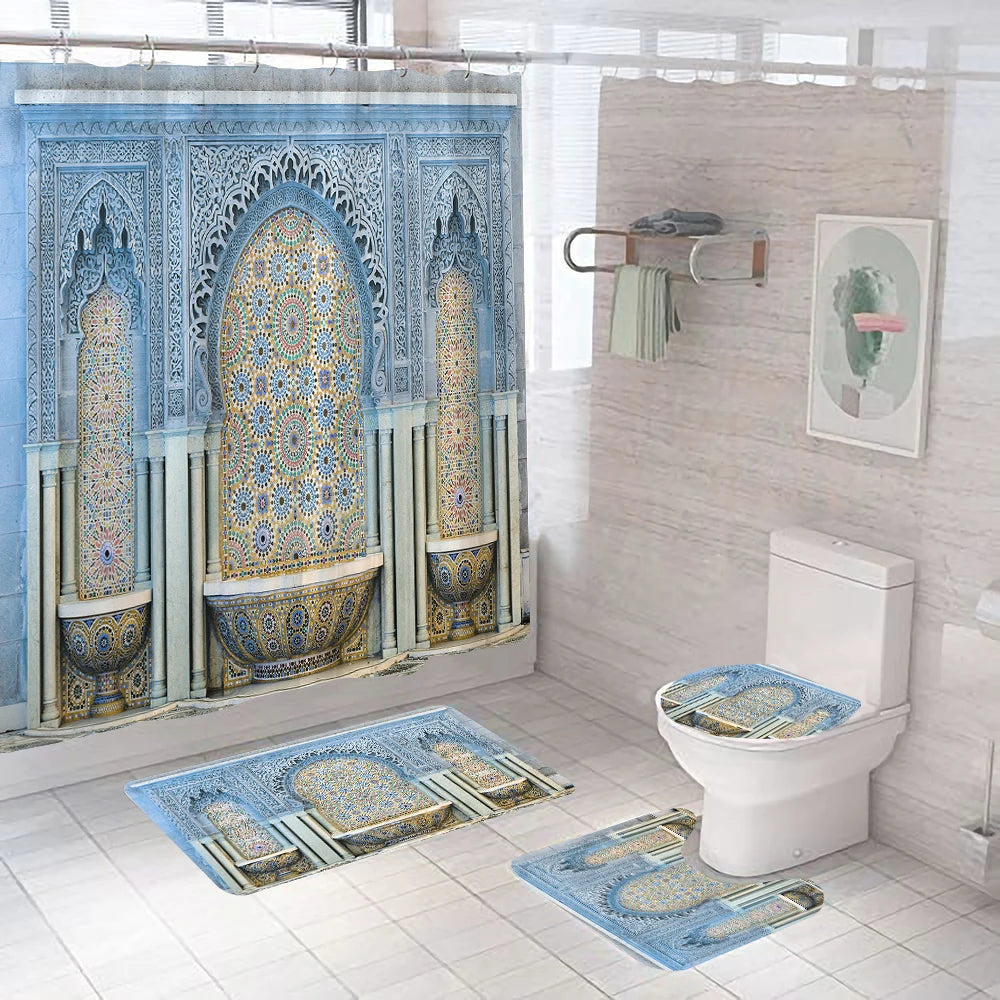 3D Duschvorhang – Marokkanischer Stil – 180x180cm