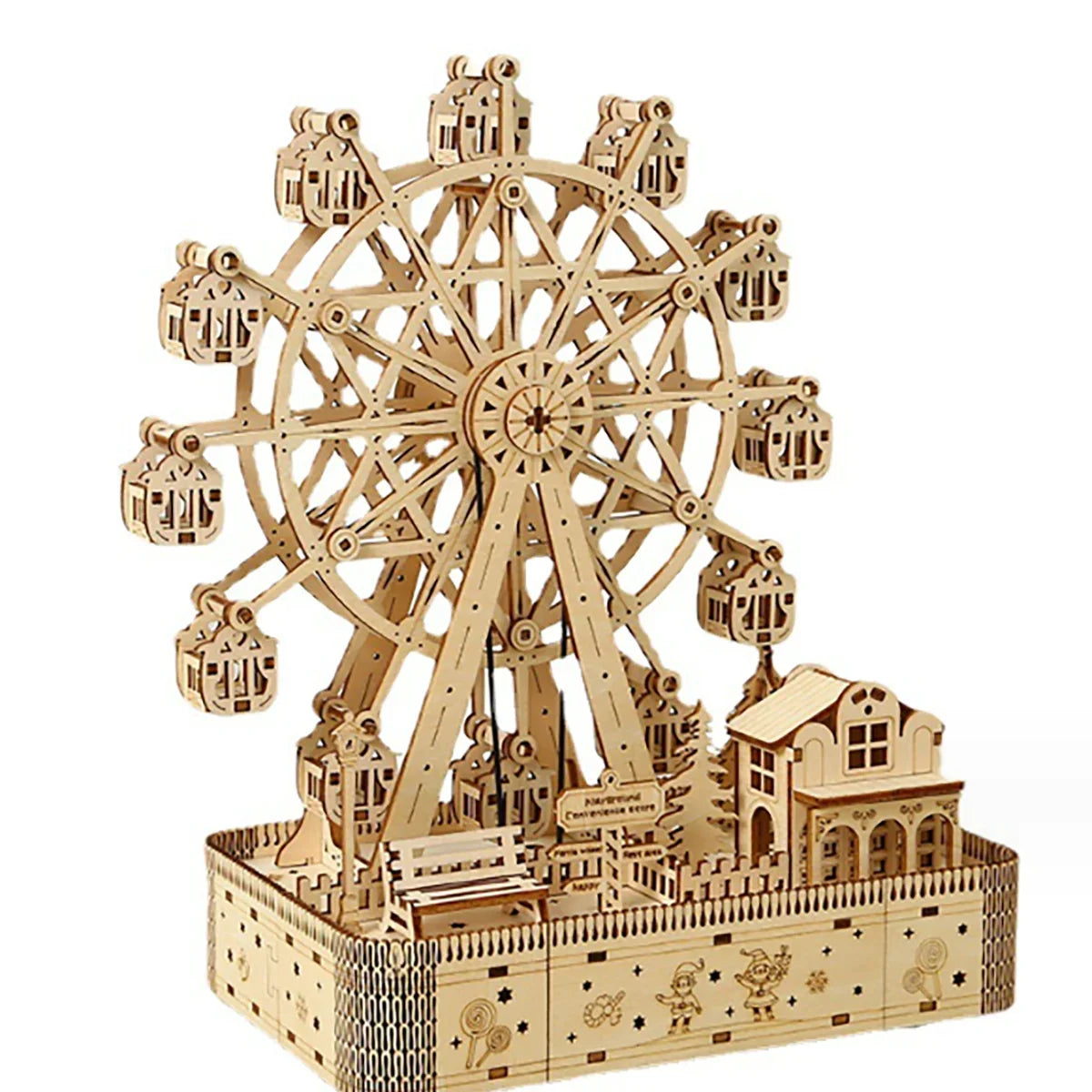 3D Holzpuzzle – Riesenrad Design – DIY Deko