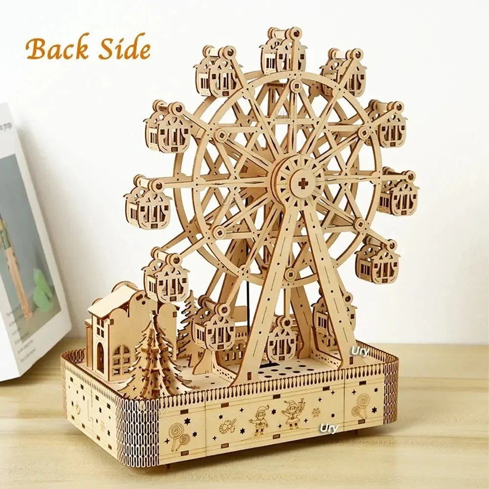 3D Holzpuzzle – Riesenrad Design – DIY Deko
