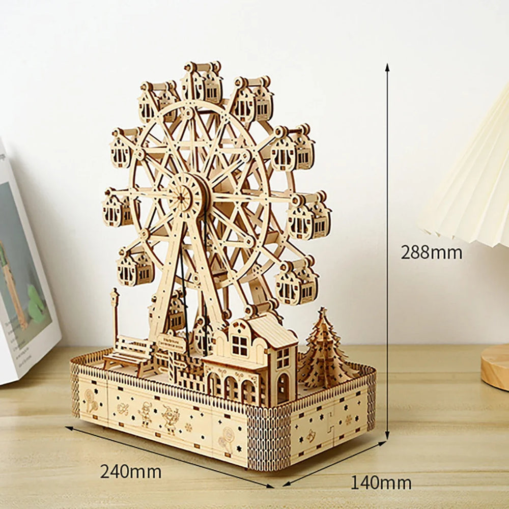 3D Holzpuzzle – Riesenrad Design – Unisex Bastelspass