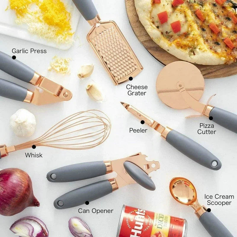 7-teiliges Küchenwerkzeug-Set aus Edelstahl – Ergonomisches Design