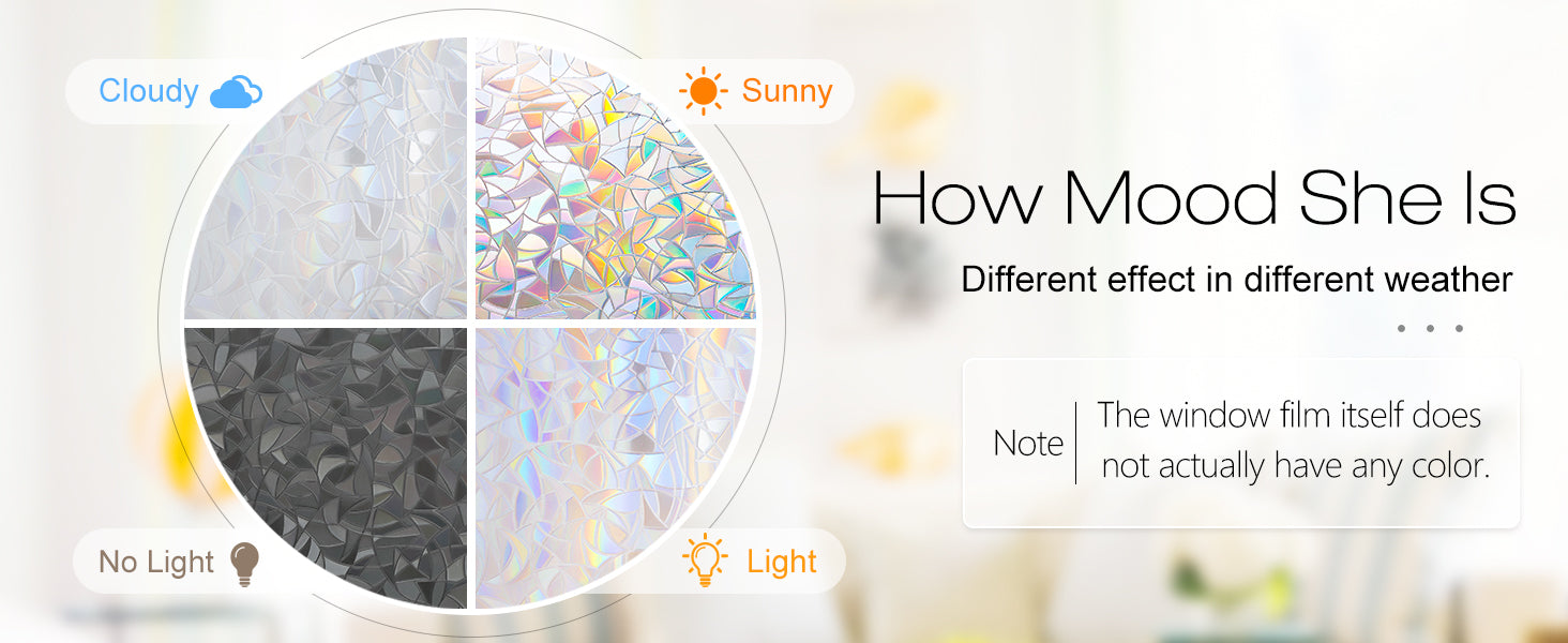 Regenbogen Fensterfolie – 3D Dekorativ – 55x500 cm