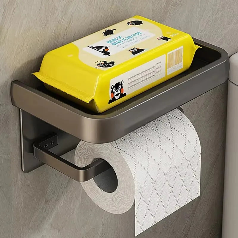 WC-Rollenhalter – Schwarz Gold – Wandmontage