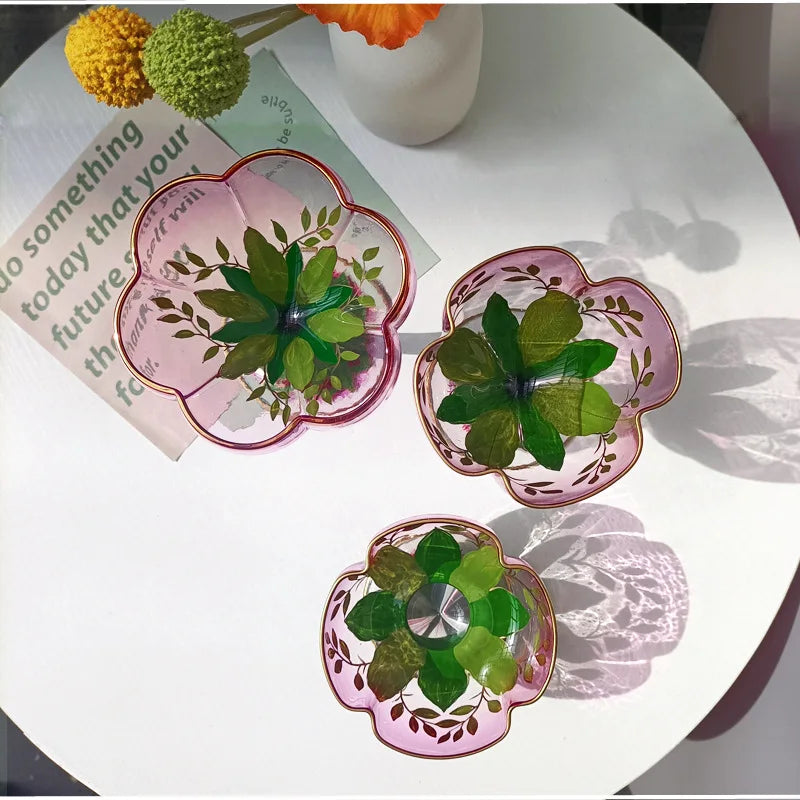 Vintage Glas Kelch – Handbemaltes Design