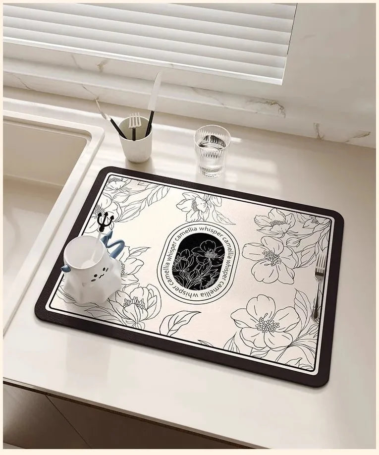 mehrfarbige Diatomerde Abtropfmatte rutschfest japanischer Stil 40x50 cm