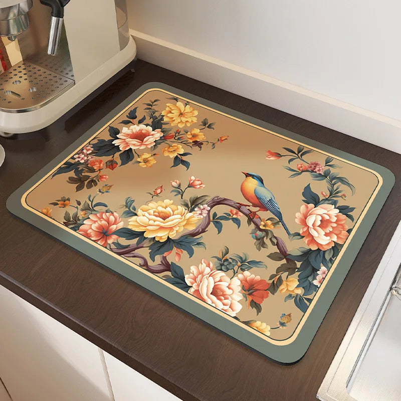 Gummi-Diatom-Abtropfmatte in modernem Stil, Farbe: 1, Grösse: 40x60 cm, ideal für Küche