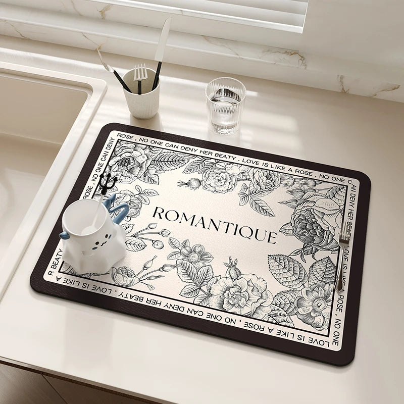 Abtropfmatte im japanischen Stil aus Diatomit, Grösse 30x40 cm