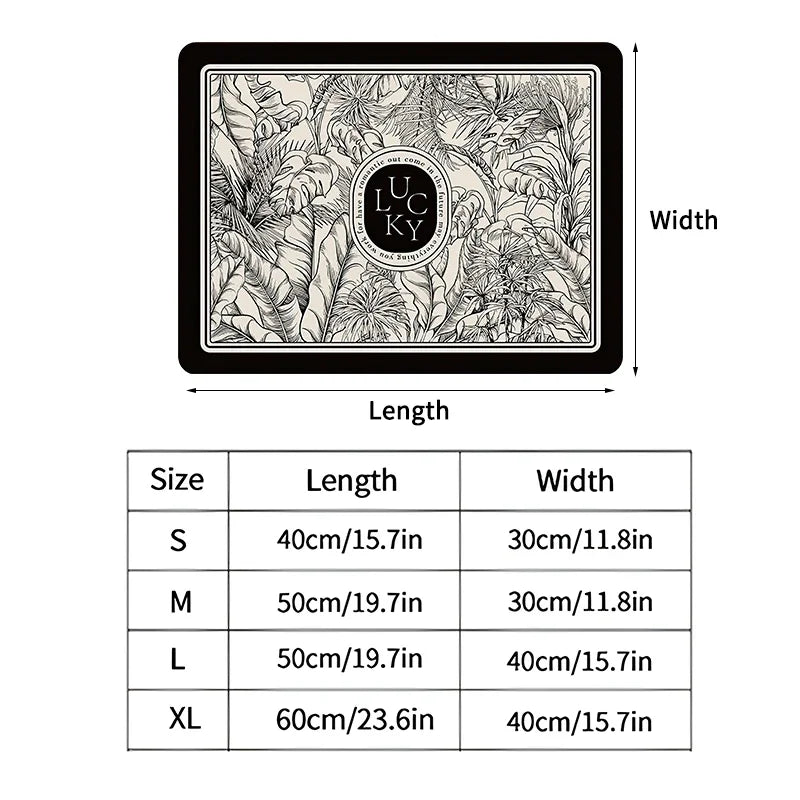 Florale Küchenabdeckmatte aus Polyester, rutschfest, Grösse: 40cmx60cm, verschiedene Farben