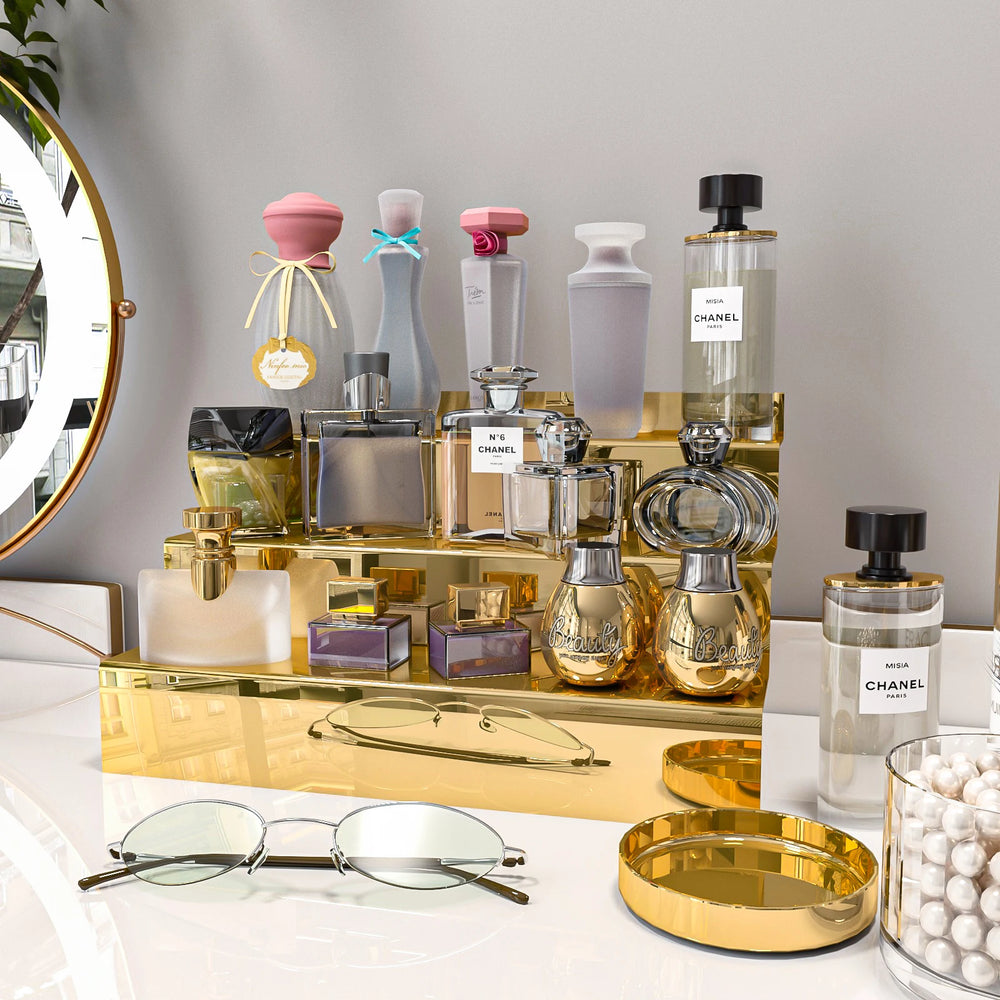 Acryl-Organizer – Gold Spiegel Design – 30x25x13 cm