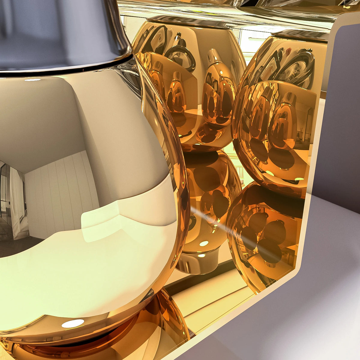 Acryl-Organizer – Gold Spiegel Design – 30x25x13 cm