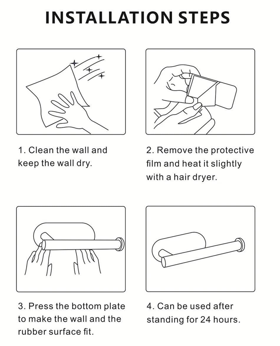 Adhäsiver Papierhalter – Edelstahl – Küche & Bad