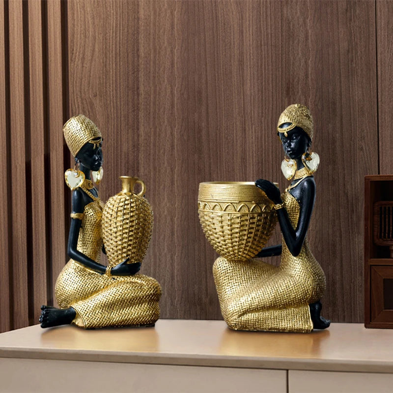 Afrikanische Stammesfiguren – Kunstwerk aus Resin – Verschiedene Grössen